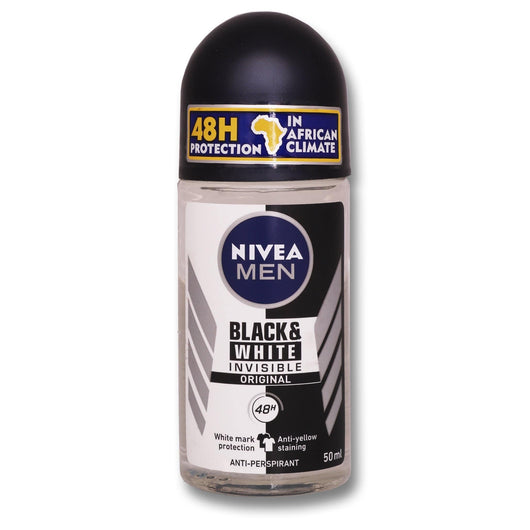 Nivea, Men Black & White Roll On 50ml - Cosmetic Connection