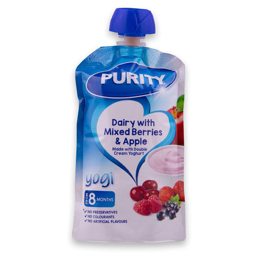 Purity, Food Pouches 110ml - Yogilicious | From 6 Months - Cosmetic Connection