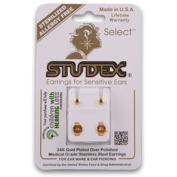 Studex, 24K Gold Plated Earrings - Heart Shape - Cosmetic Connection