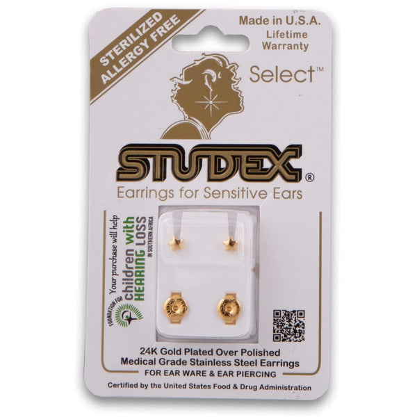 Studex, 24K Gold Plated Earrings - Star Shape - Cosmetic Connection